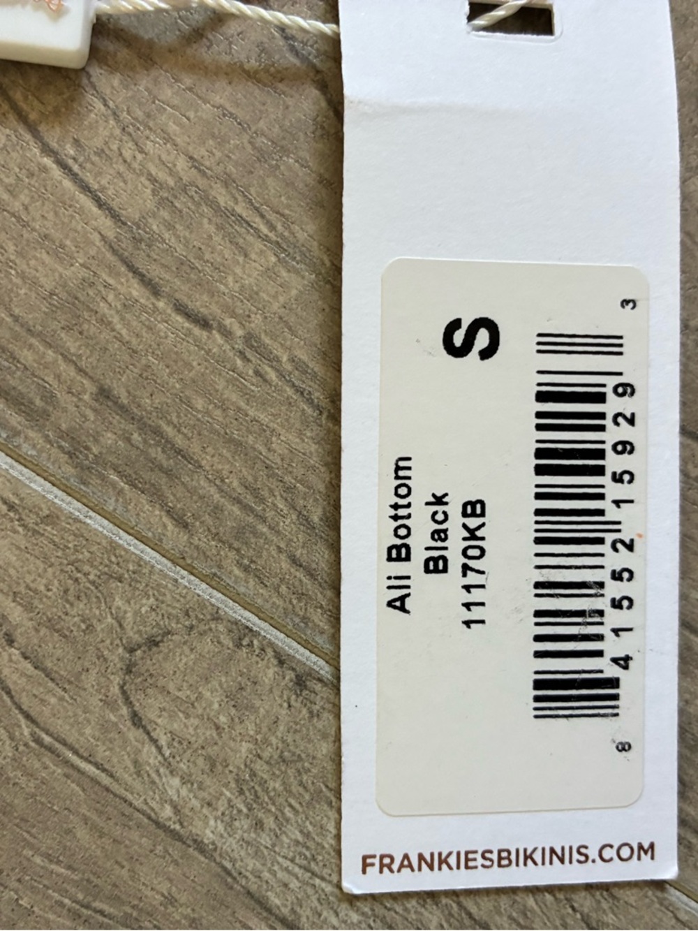 Frankie's Bikinis Ali Skimpy Black Ruffle-Side Thong Swim Bottom Size Small - Picture 3 of 6